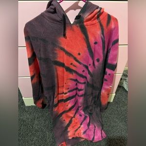 PINK tie dye hoodie oversized and fits like picture